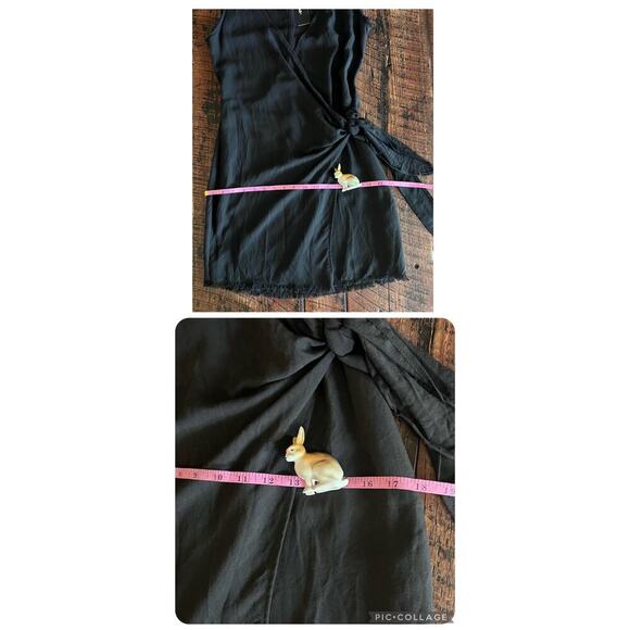NFS!!  Lulus Meridian Black Sleeveless tie wrap at the waist dress Size Small - Picture 11 of 12